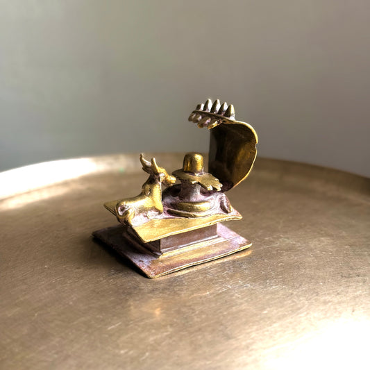 Antique Shivalinga with Nandi and Vasuki