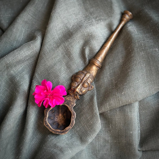 Rare Brass Yali Ritual Spoon