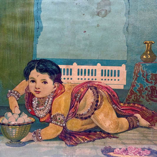 ‘Bal Krishna’ Raja Ravi Varma Lithograph Print