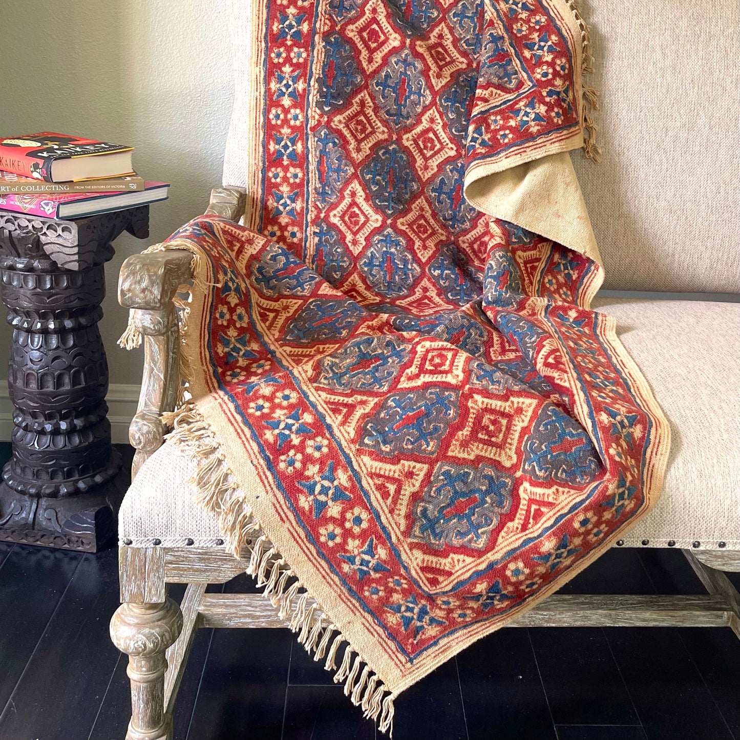 ‘Gulal’ Kalamkari Dhurrie