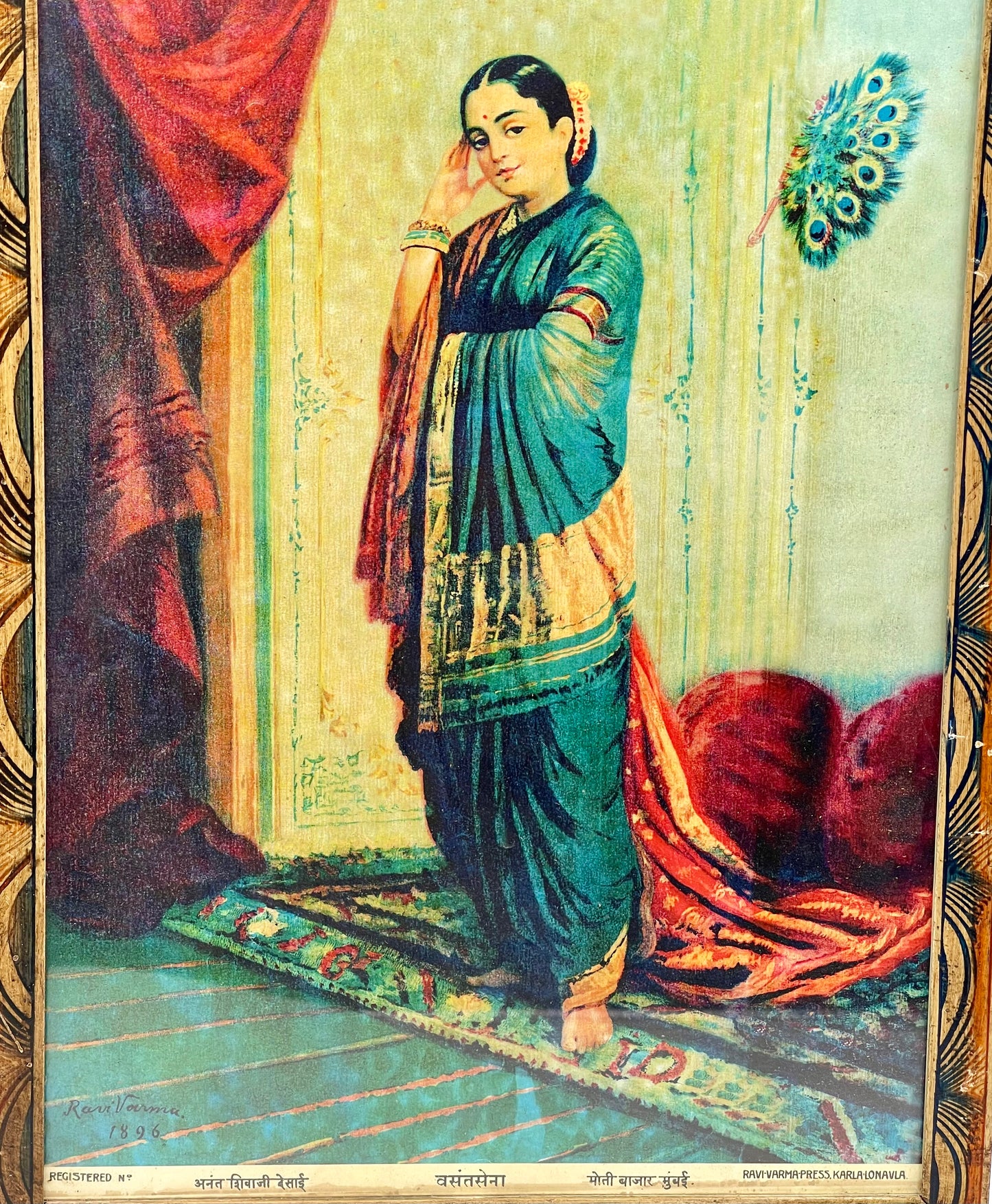 ‘Vasanta Sena’ Raja Ravi Varma Lithograph Print