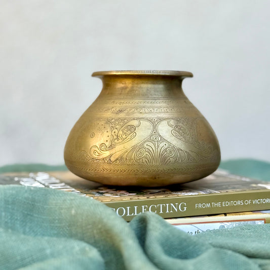 Antique Engraved Brass Kalash – Early 1900s