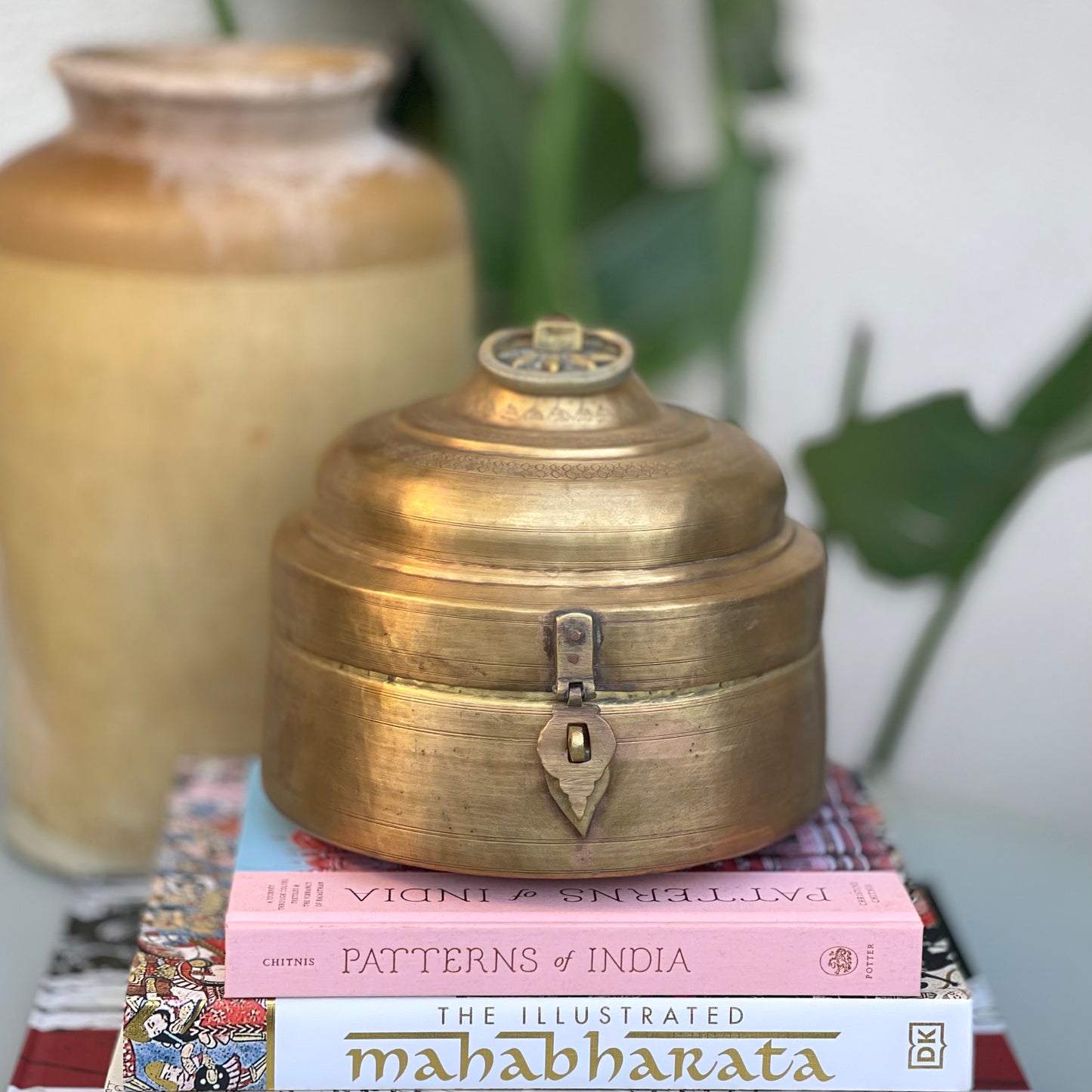 Vintage Brass Chapati Box 9”