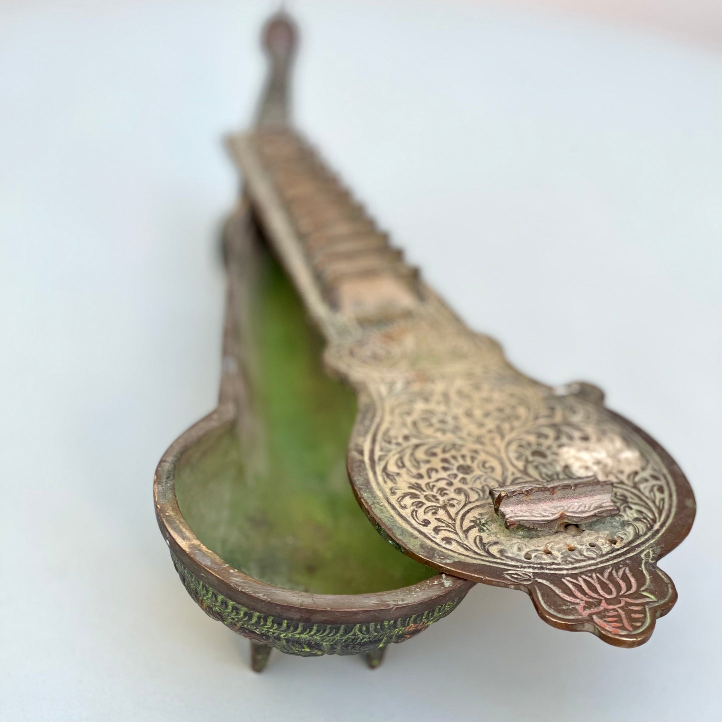 Brass Peacock Veena Box
