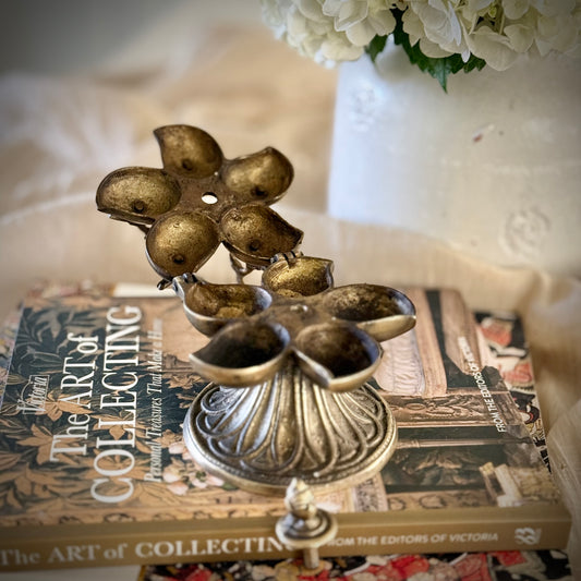 Vintage Brass Peacock Kumkum Box