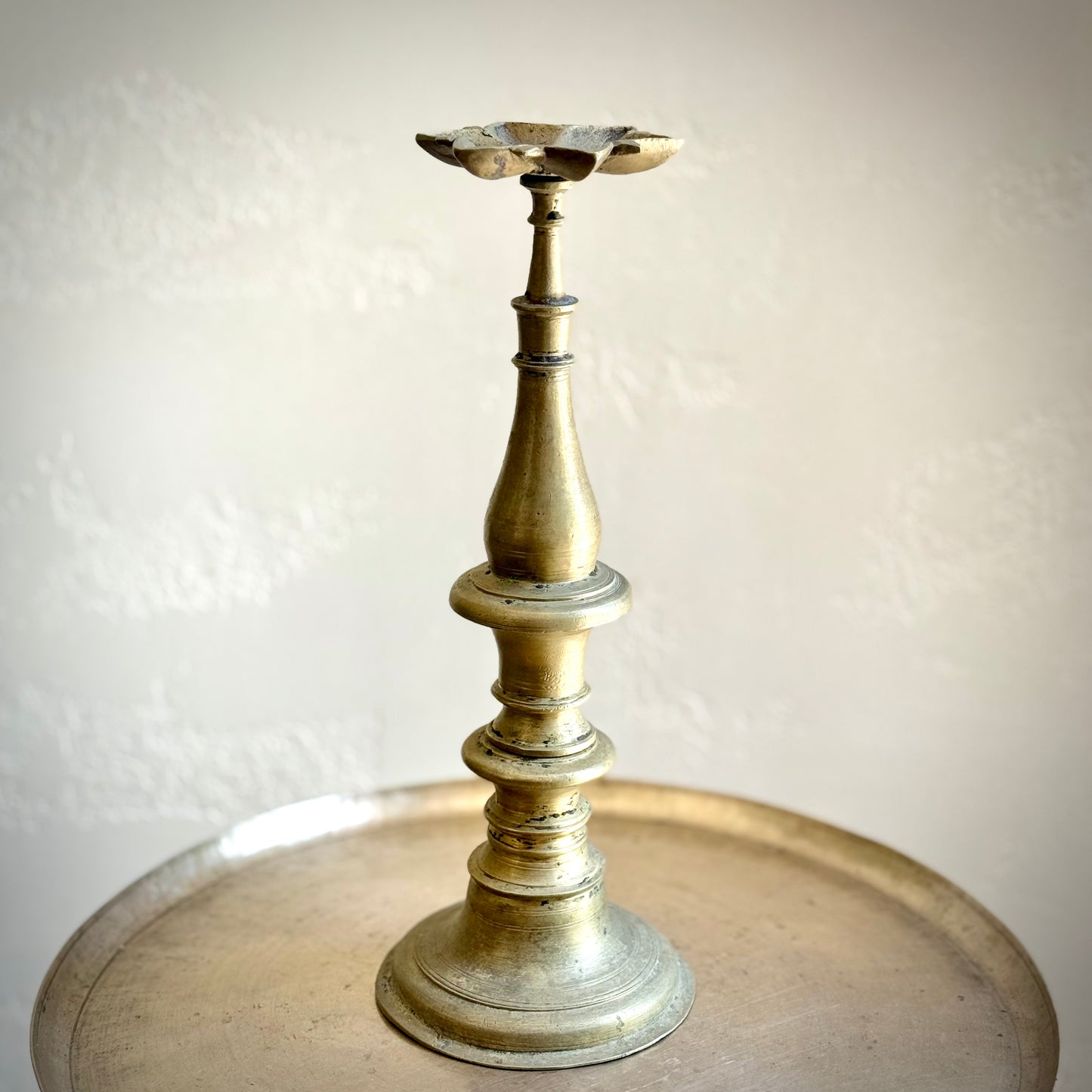 Exceedingly Rare Deccan Brass Oil Lamp