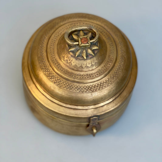 Vintage Brass Chapati Box 9”