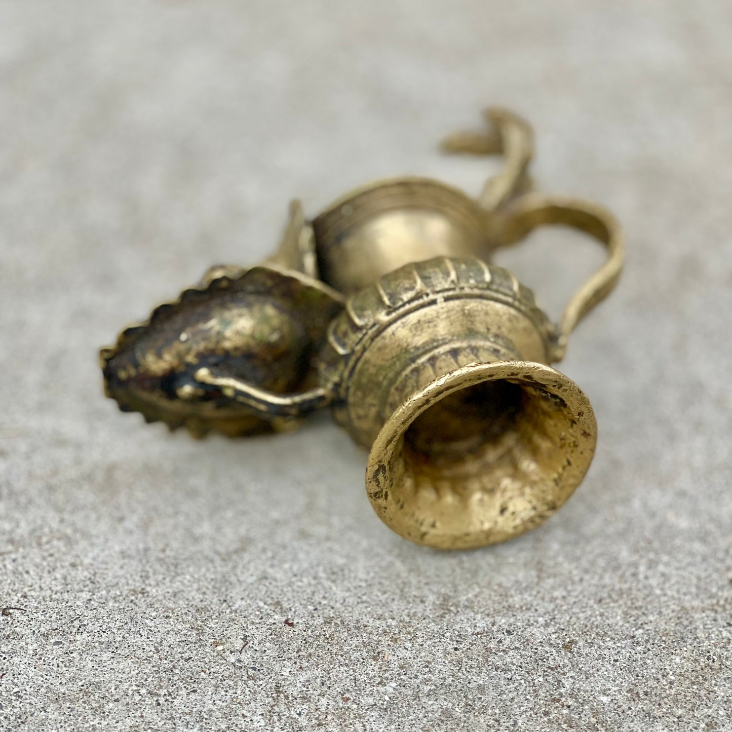 Sukunda Lamp - Handcrafted Bronze Ritual Lamp from Nepal