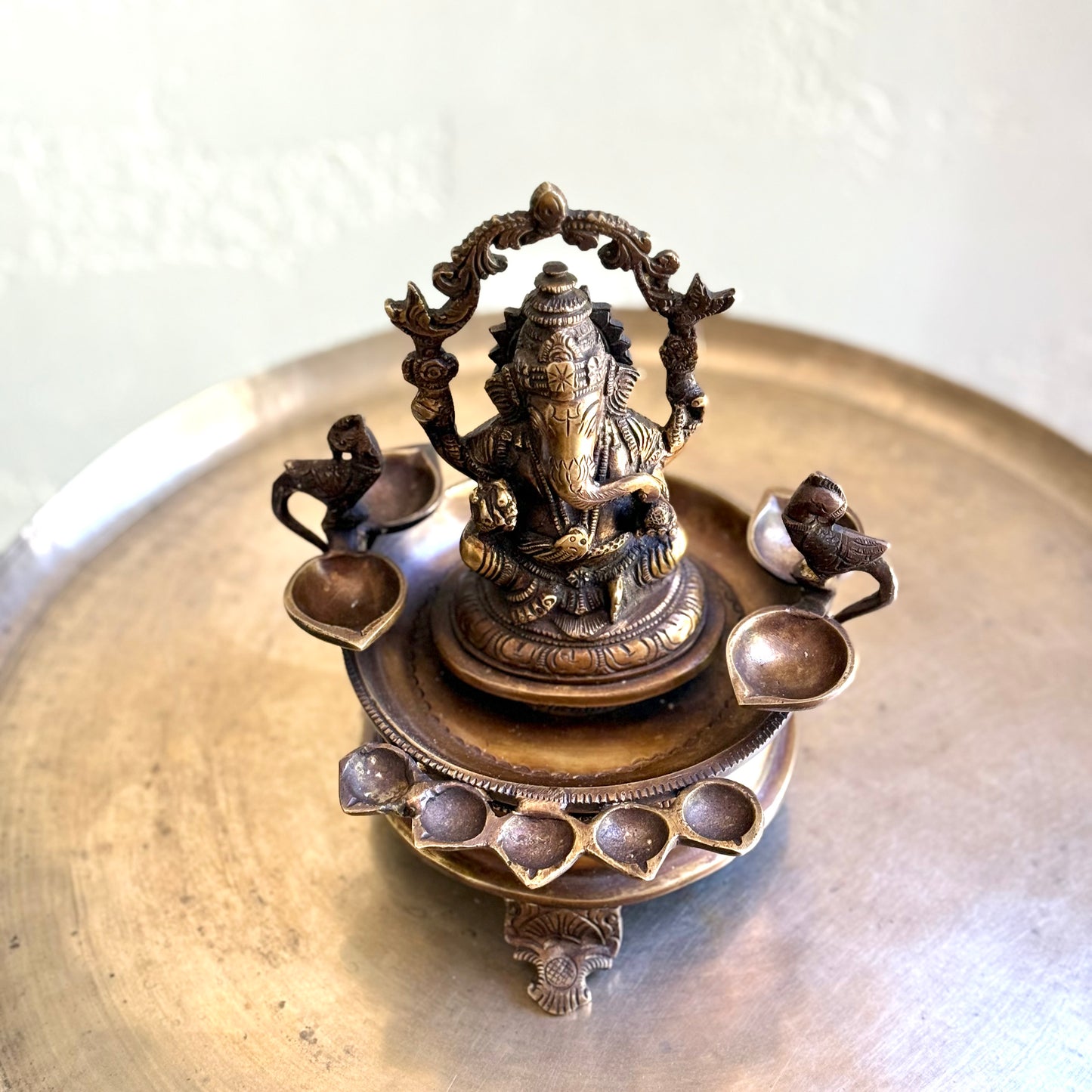 Ganesha Vilakku With Nine Lamps