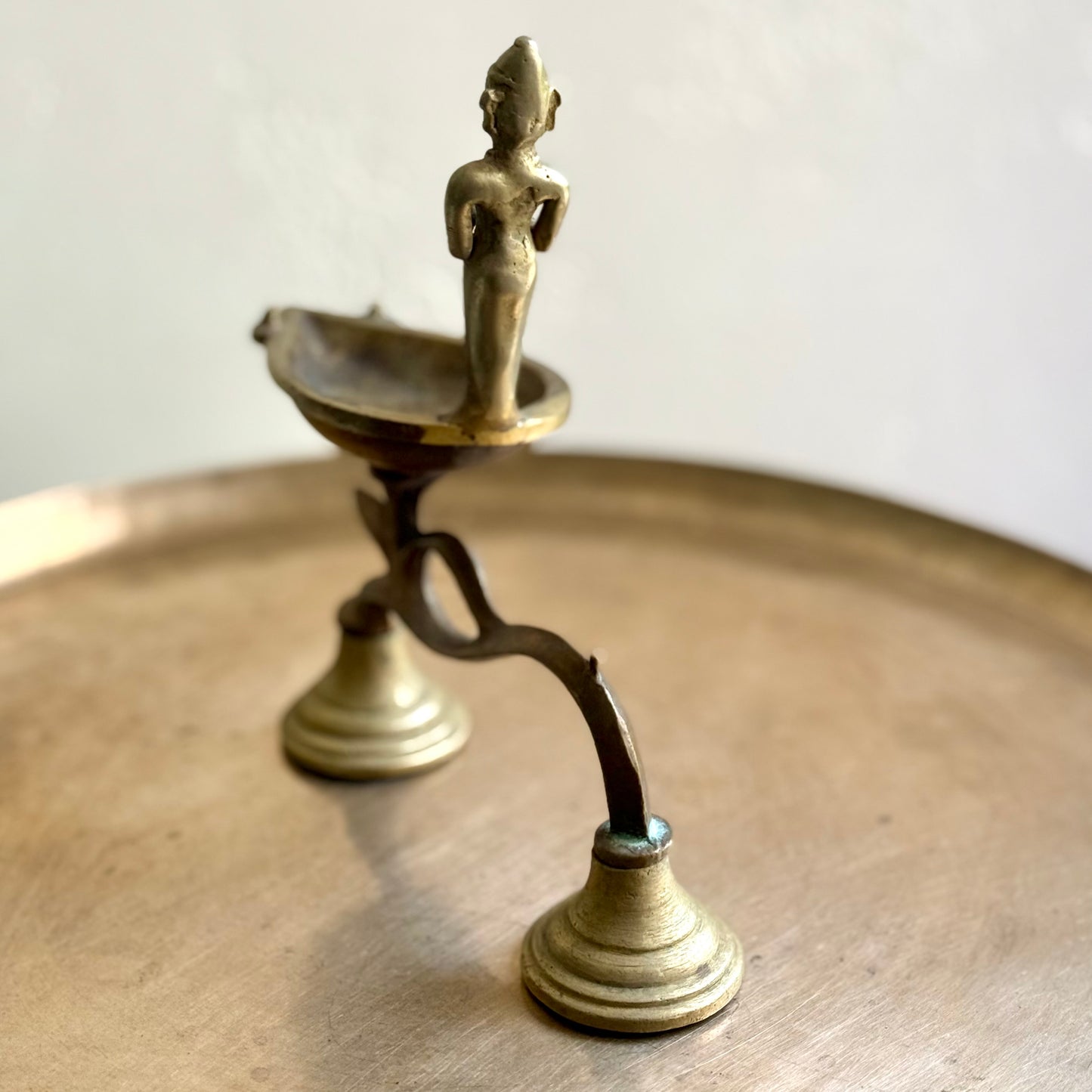 Bronze Lamp With Folk Figure