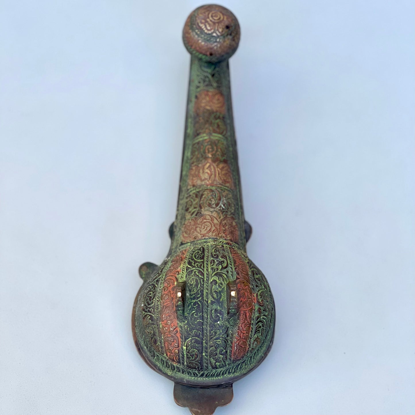 Brass Peacock Veena Box