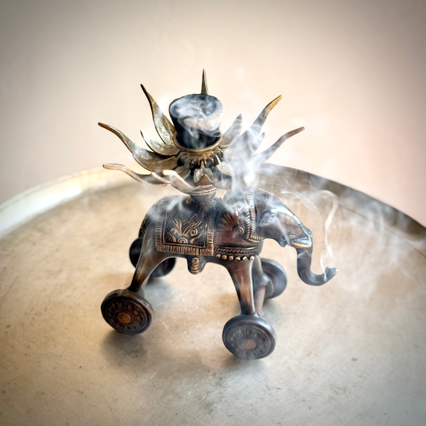 Royal Elephant with Lotus Lamp