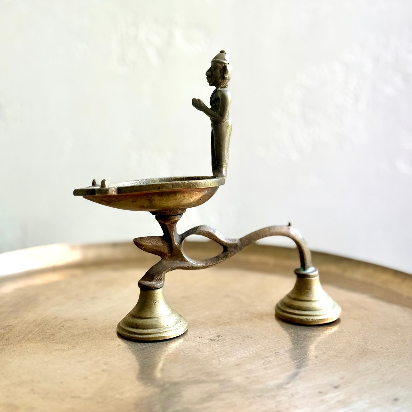 Bronze Lamp With Folk Figure