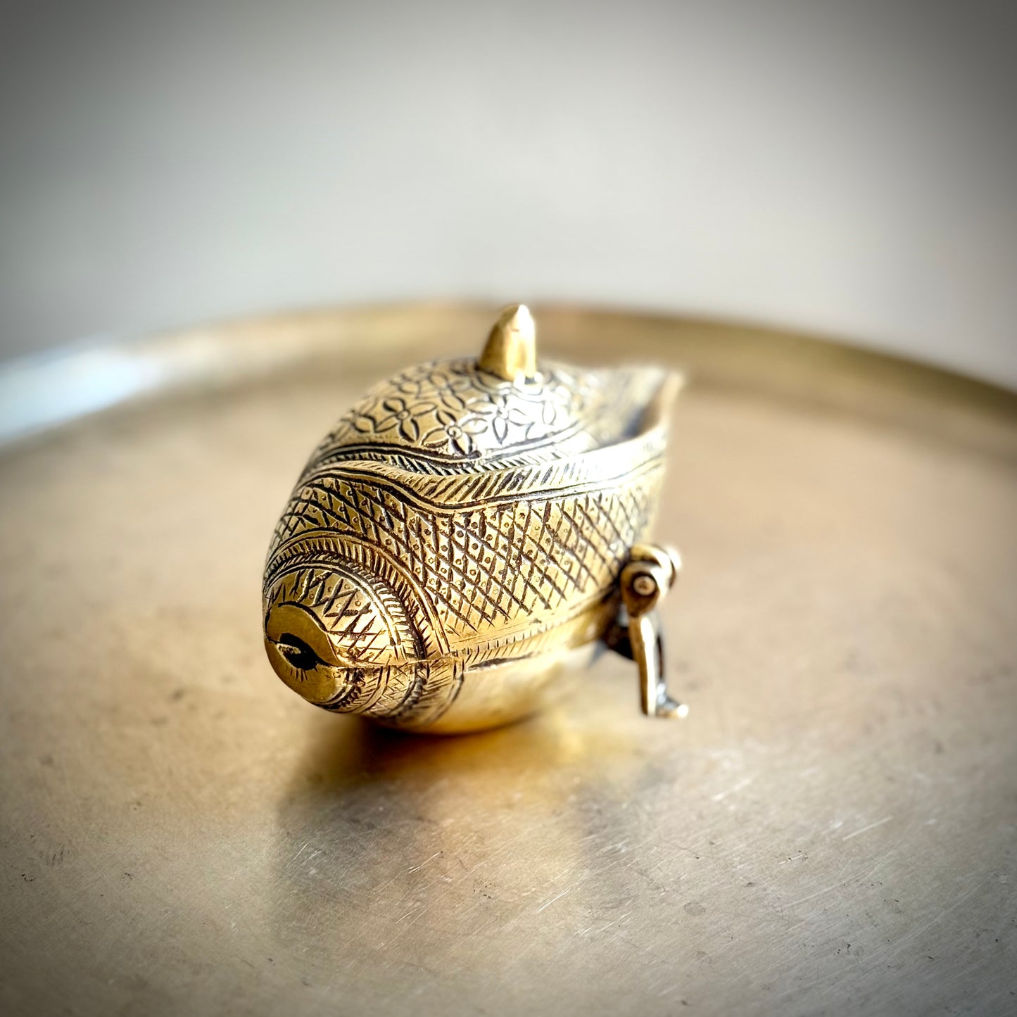 Shankha-Shaped Box With Hand Engraving