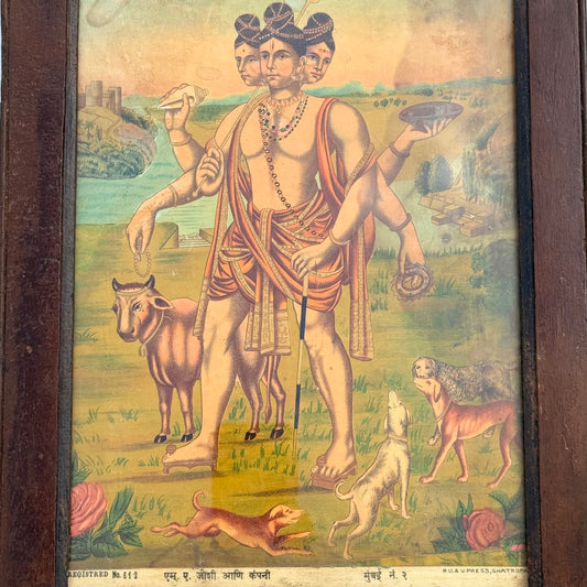 ‘Dattatreya’ Raja Ravi Varma Lithograph Print