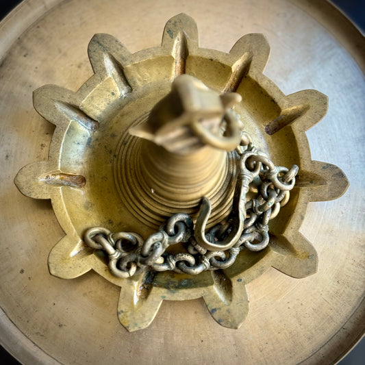 Rare 11-Wick Bronze Hanging Lamp