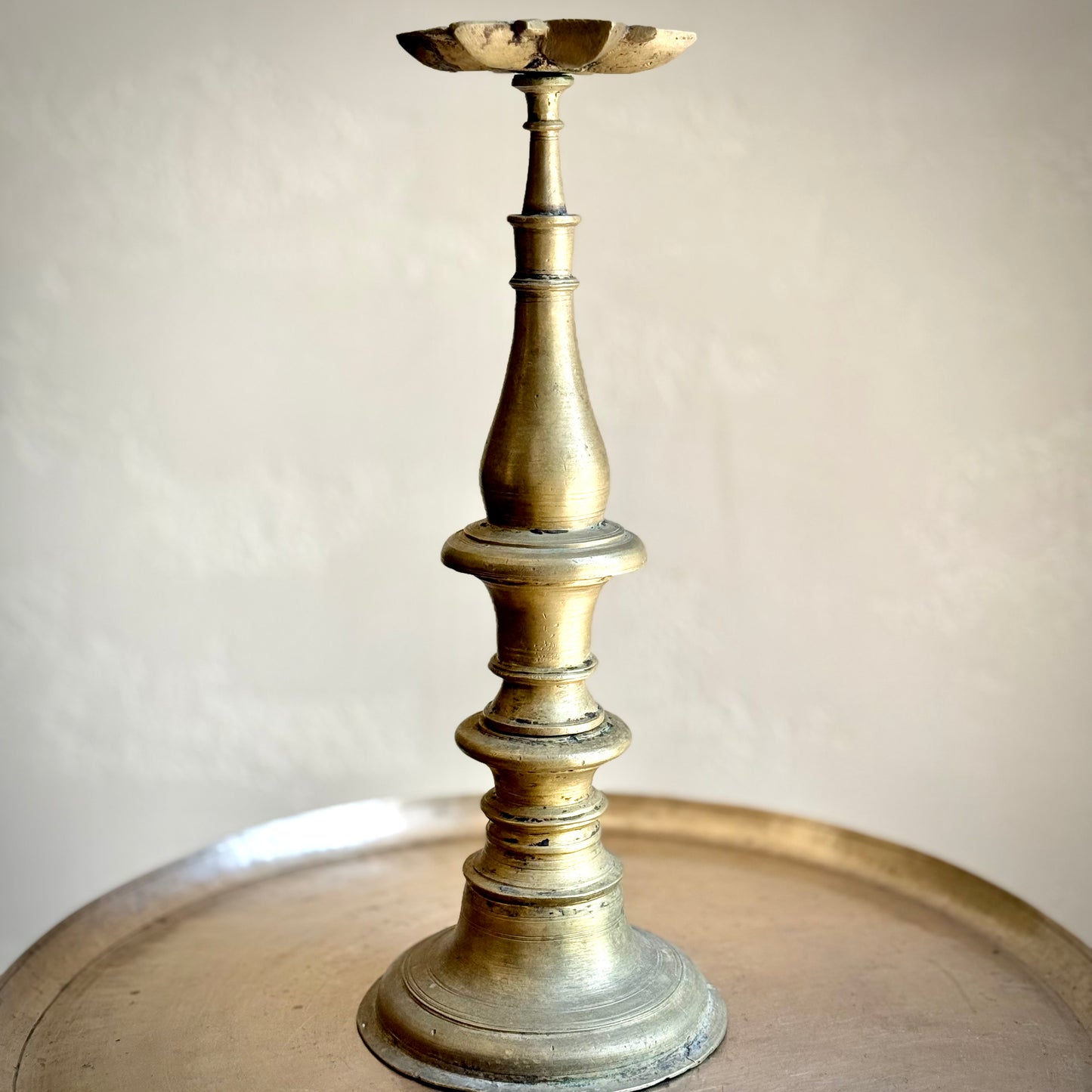 Exceedingly Rare Deccan Brass Oil Lamp