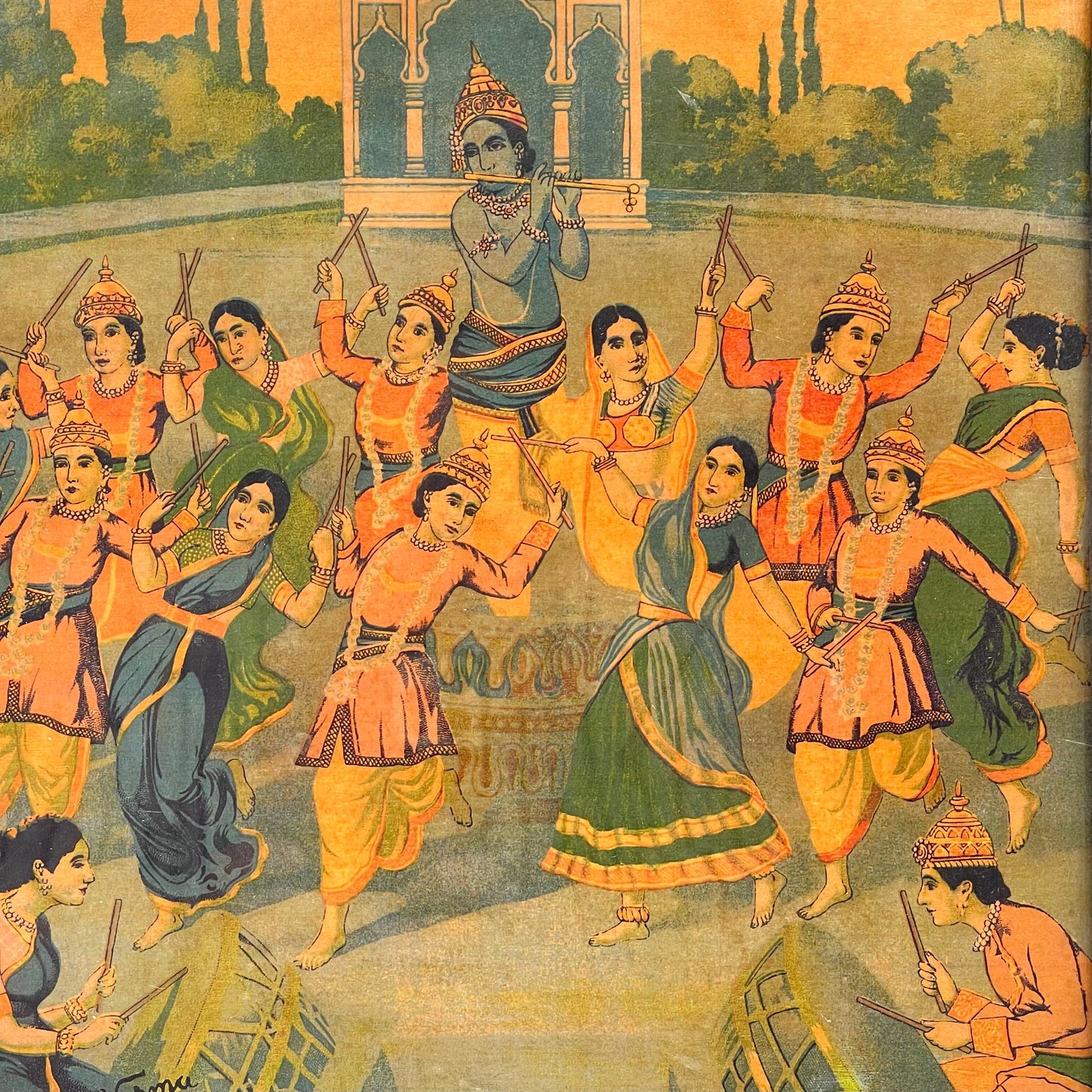 ‘Raas Leela’ Raja Ravi Varma Lithograph Print