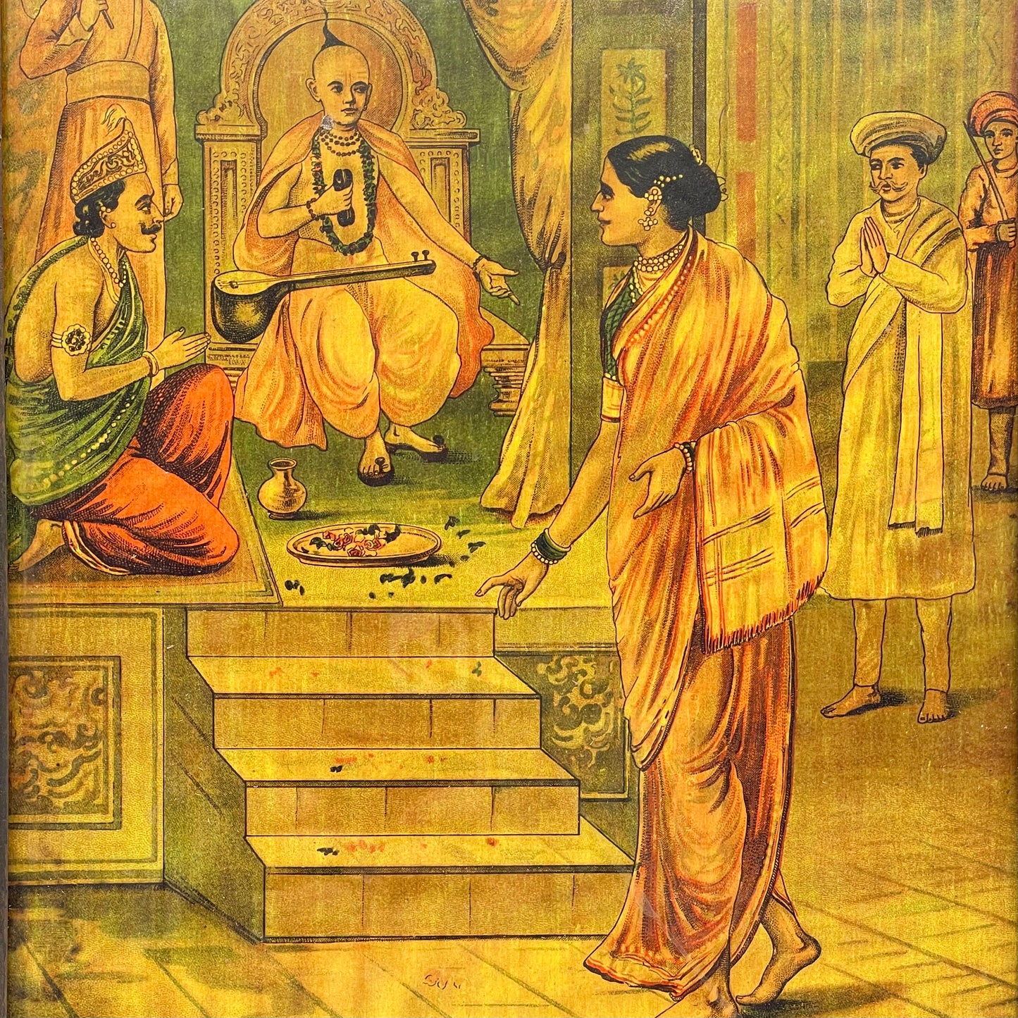 ‘Savitri Bhaninarada Sampad’ Raja Ravi Varma Lithograph Print