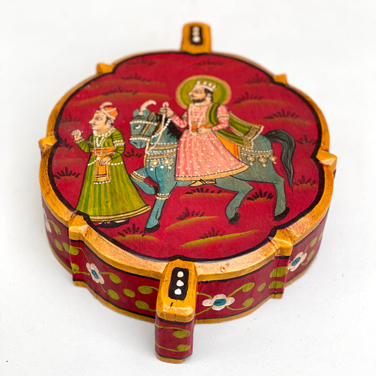 Wooden Hand Painted Spice Box