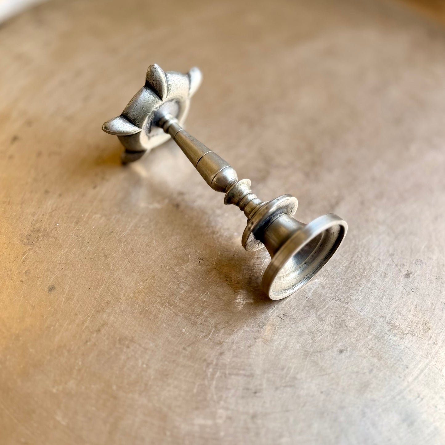 Vintage Mini White Metal Kuthu Vilakku