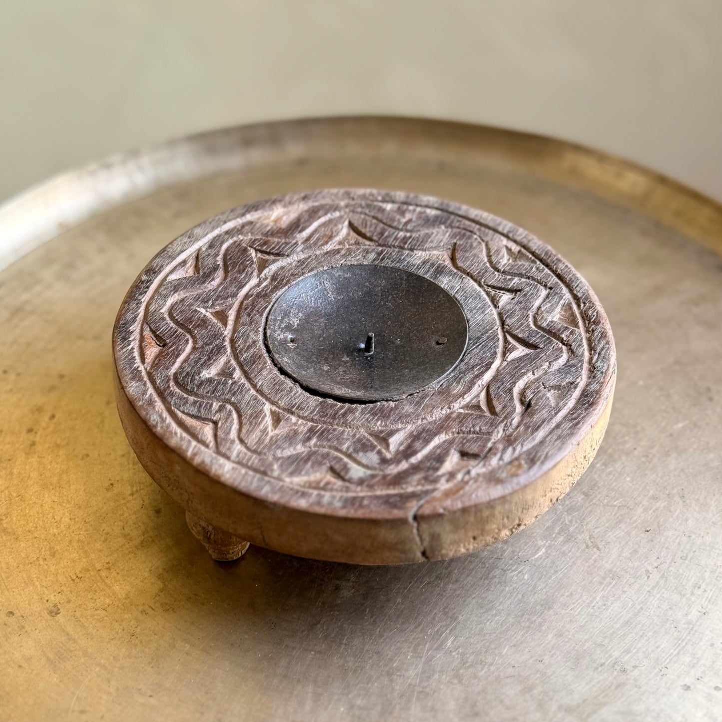 Assorted Old Wood Chowki Candle Stand