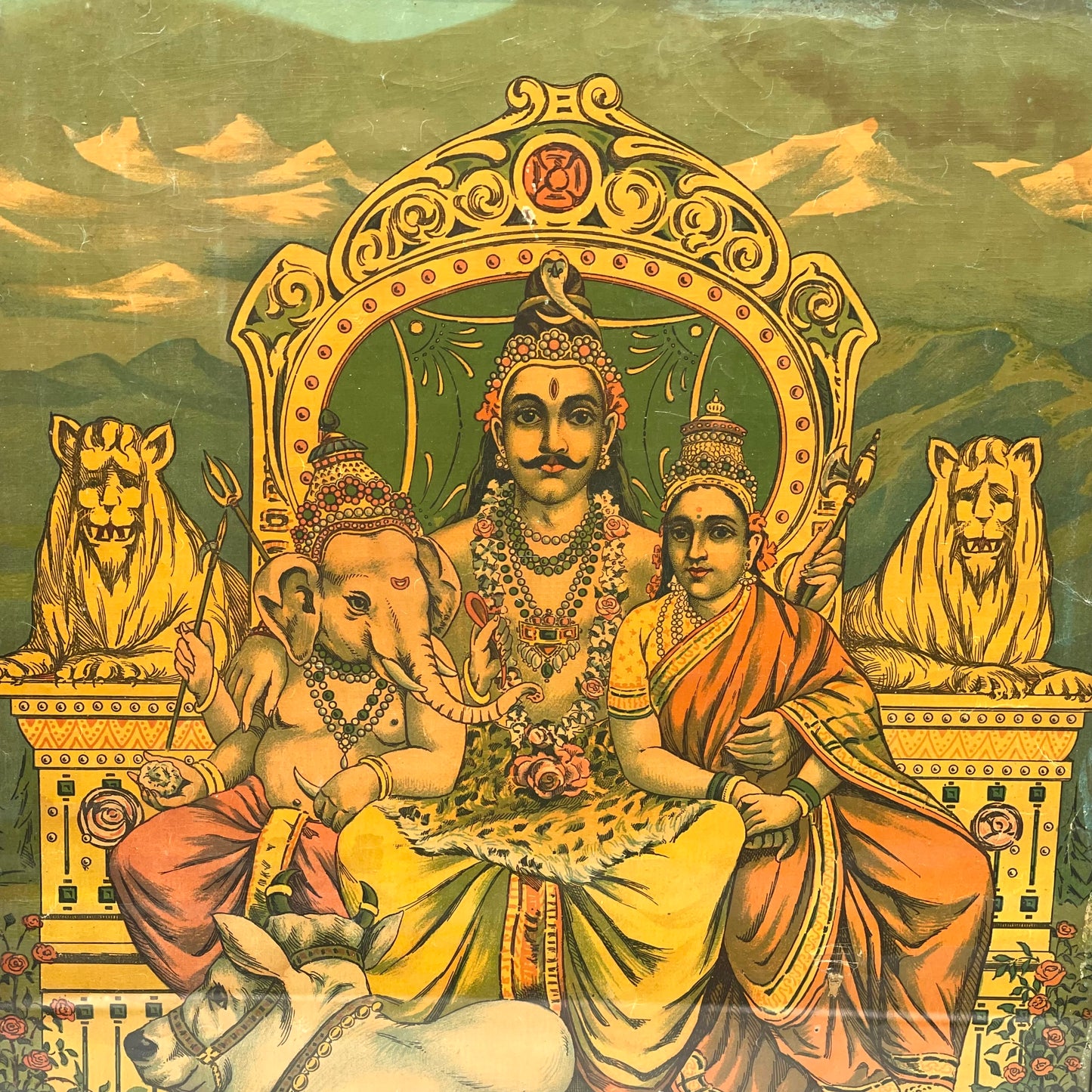 ‘Shankar’ Raja Ravi Varma Lithograph Print