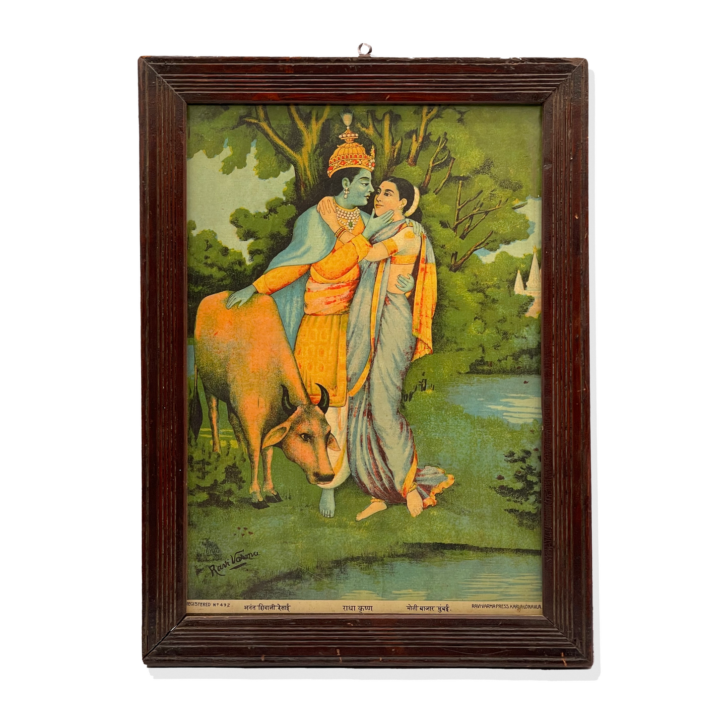 ‘Radha-Krishna’ Raja Ravi Varma Lithograph Print