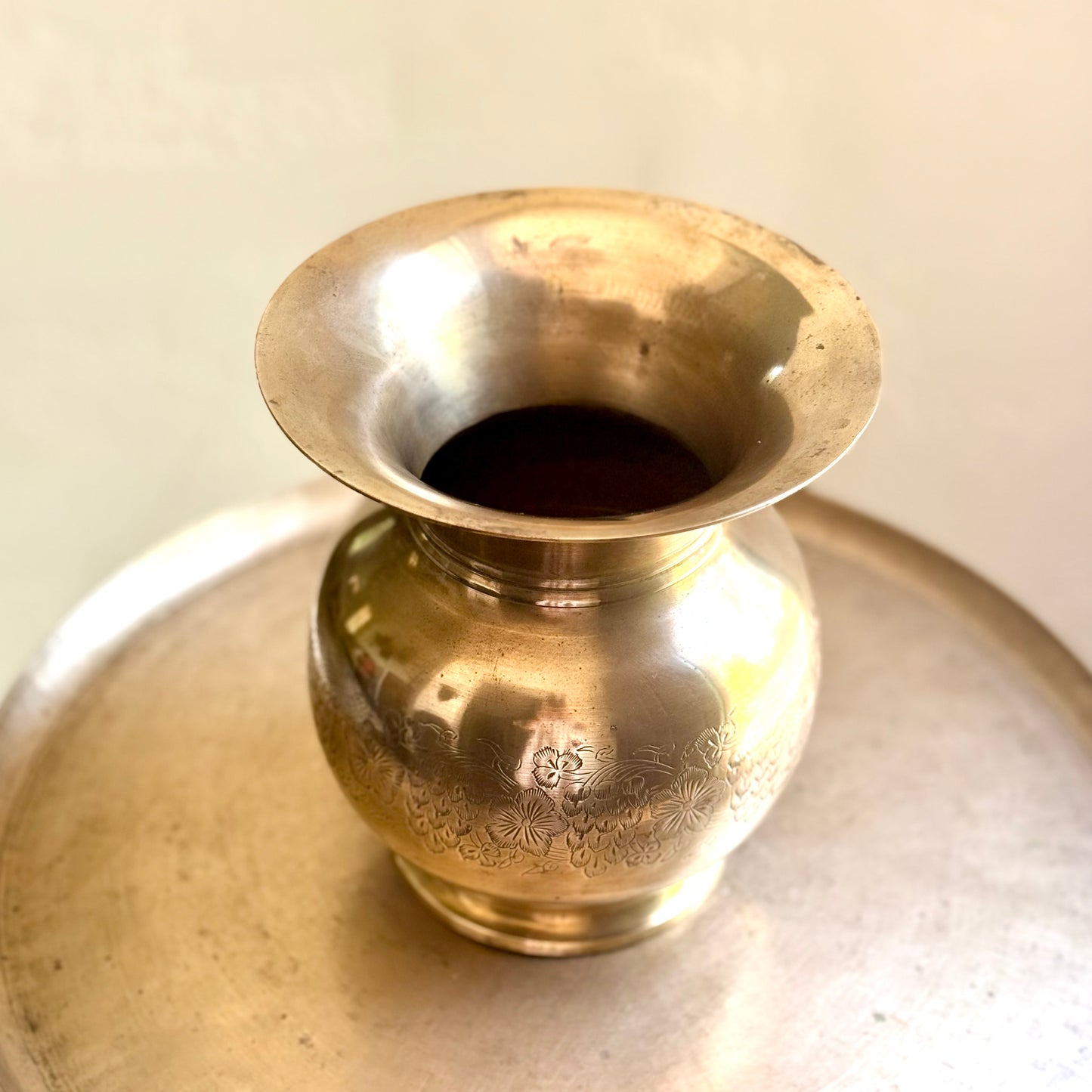 Vintage Brass ‘Kamal’ Vase