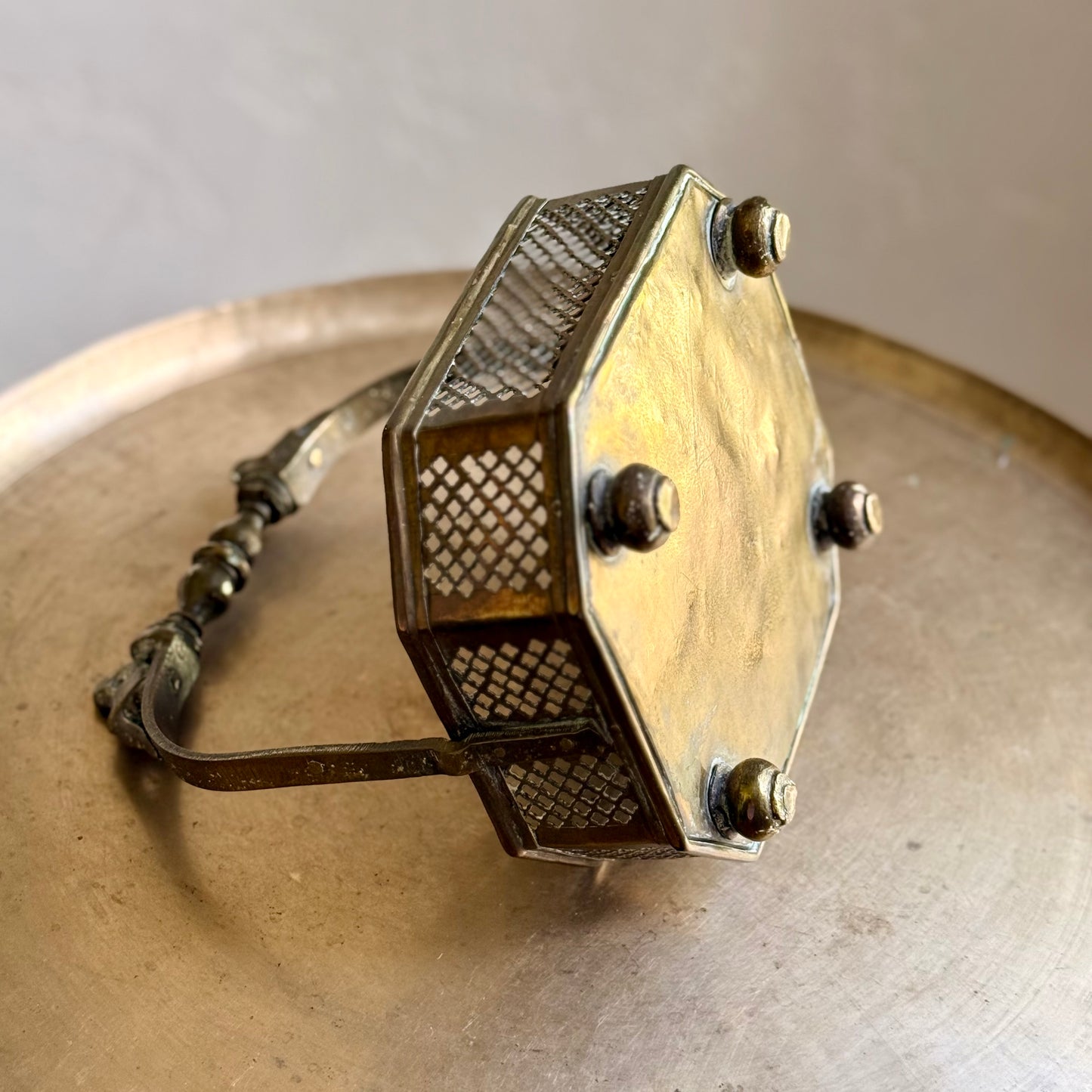 Antique Bronze Flower Basket with Bird Motifs - Tamil Nadu (Early 20th Century)