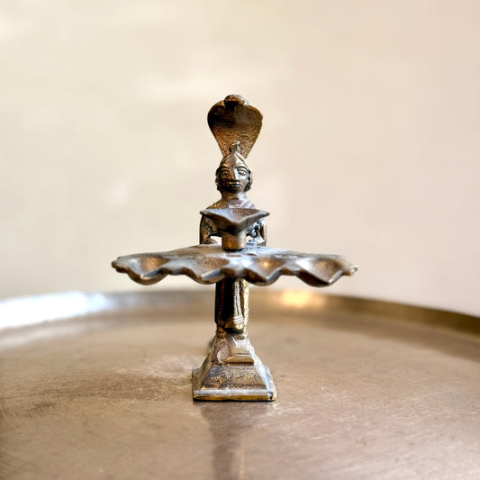 Naag Kanya 5-Wick Brass Aarti Lamp