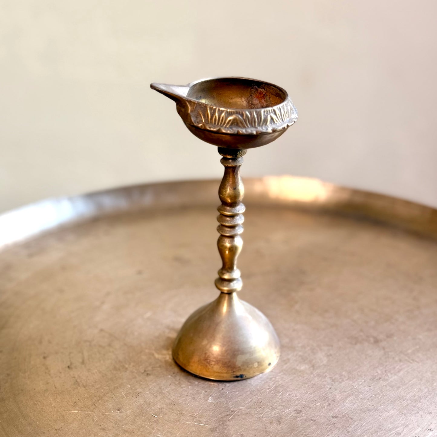  Pair of Brass Bowl Lamps