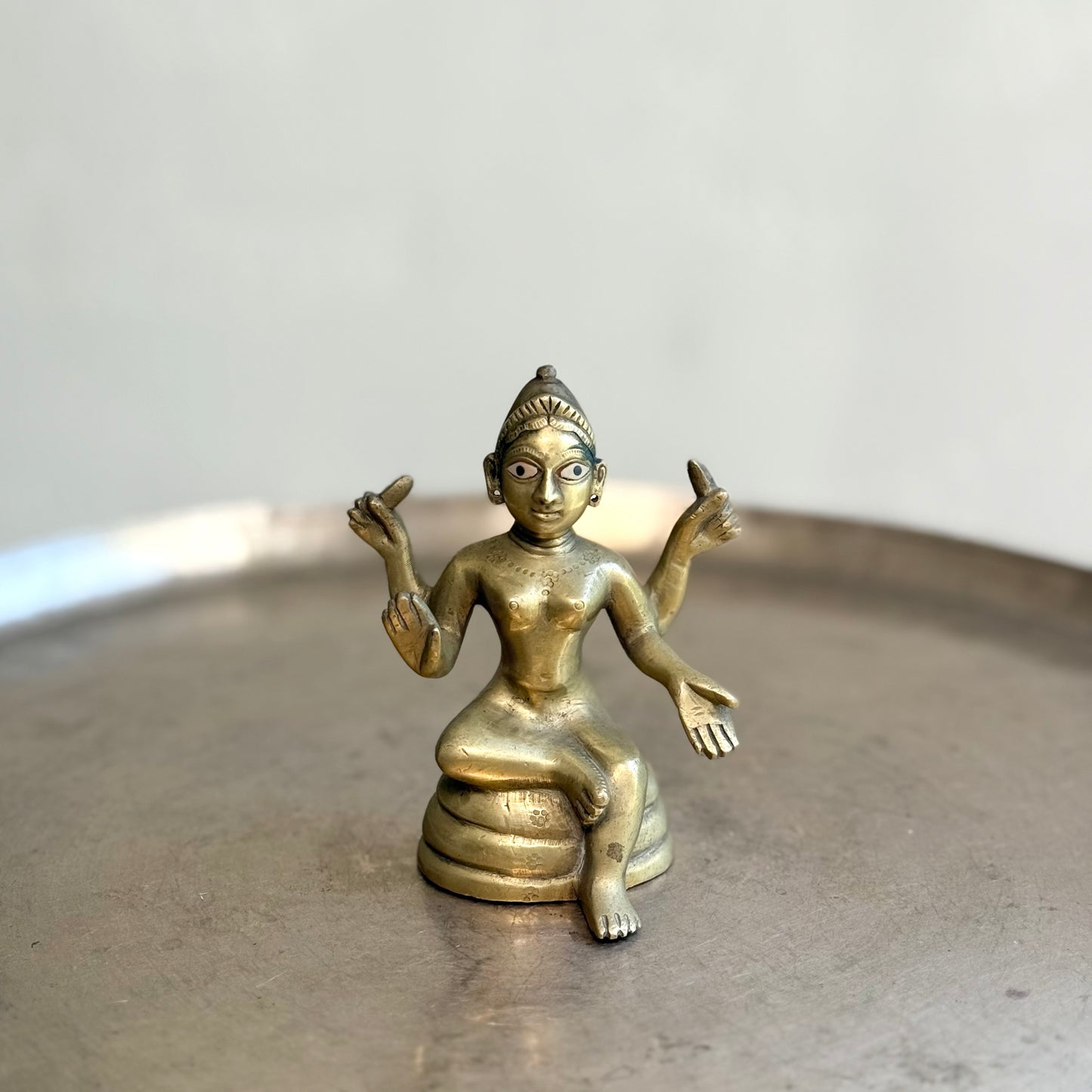 Vintage Orissa-Style Brass Lakshmi