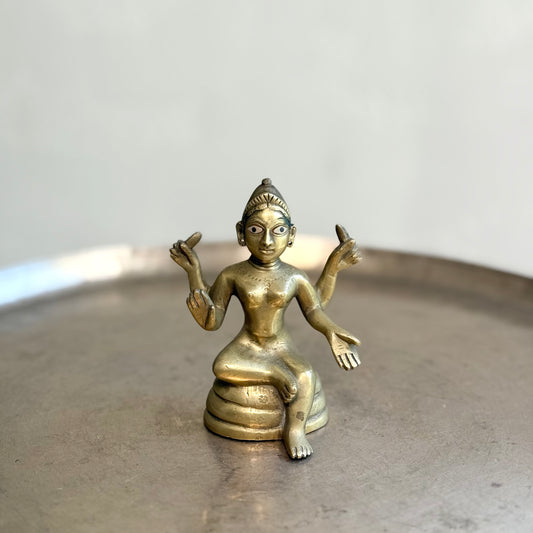 Vintage Orissa-Style Brass Lakshmi