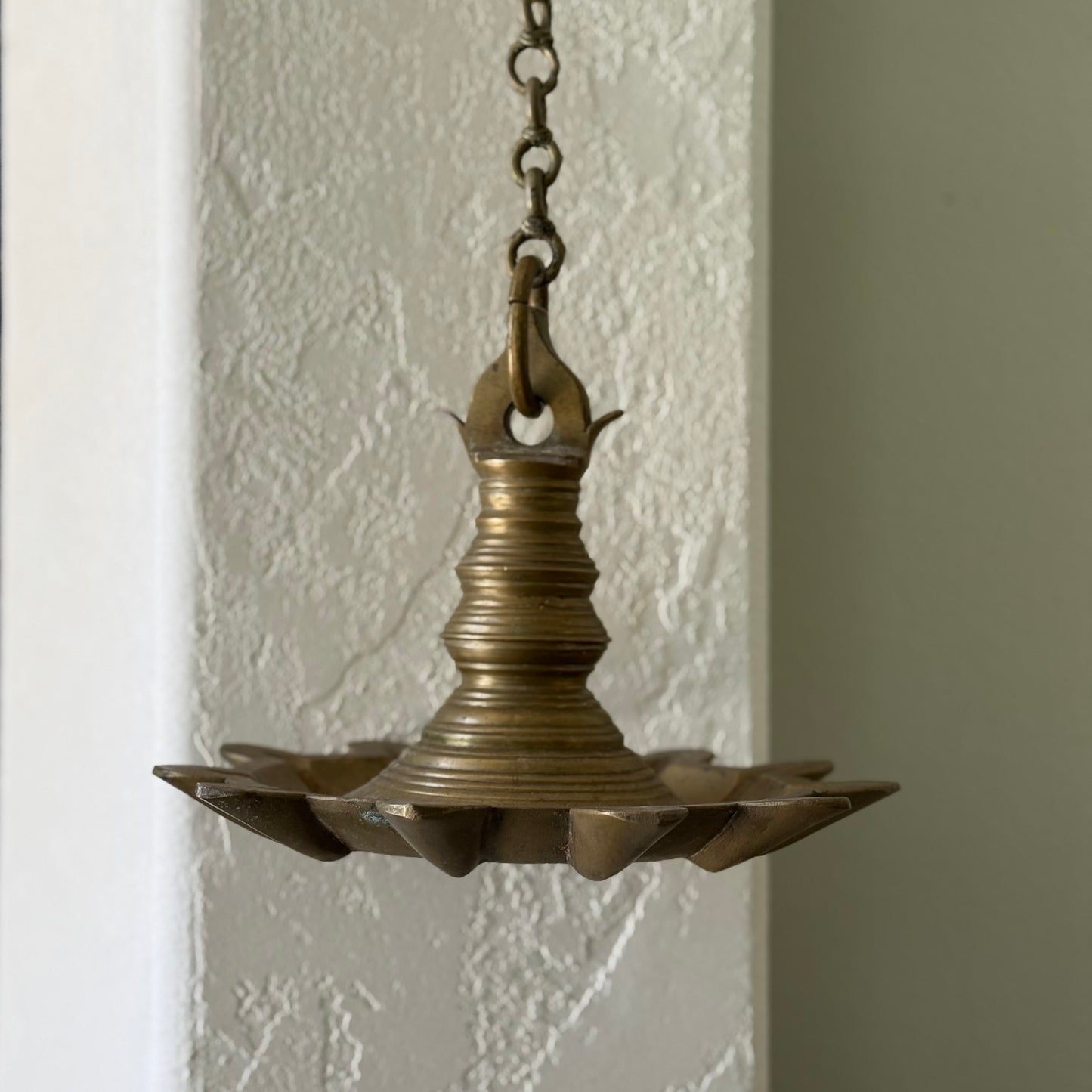 Rare 11-Wick Bronze Hanging Lamp