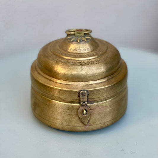 Vintage Brass Chapati Box 9”