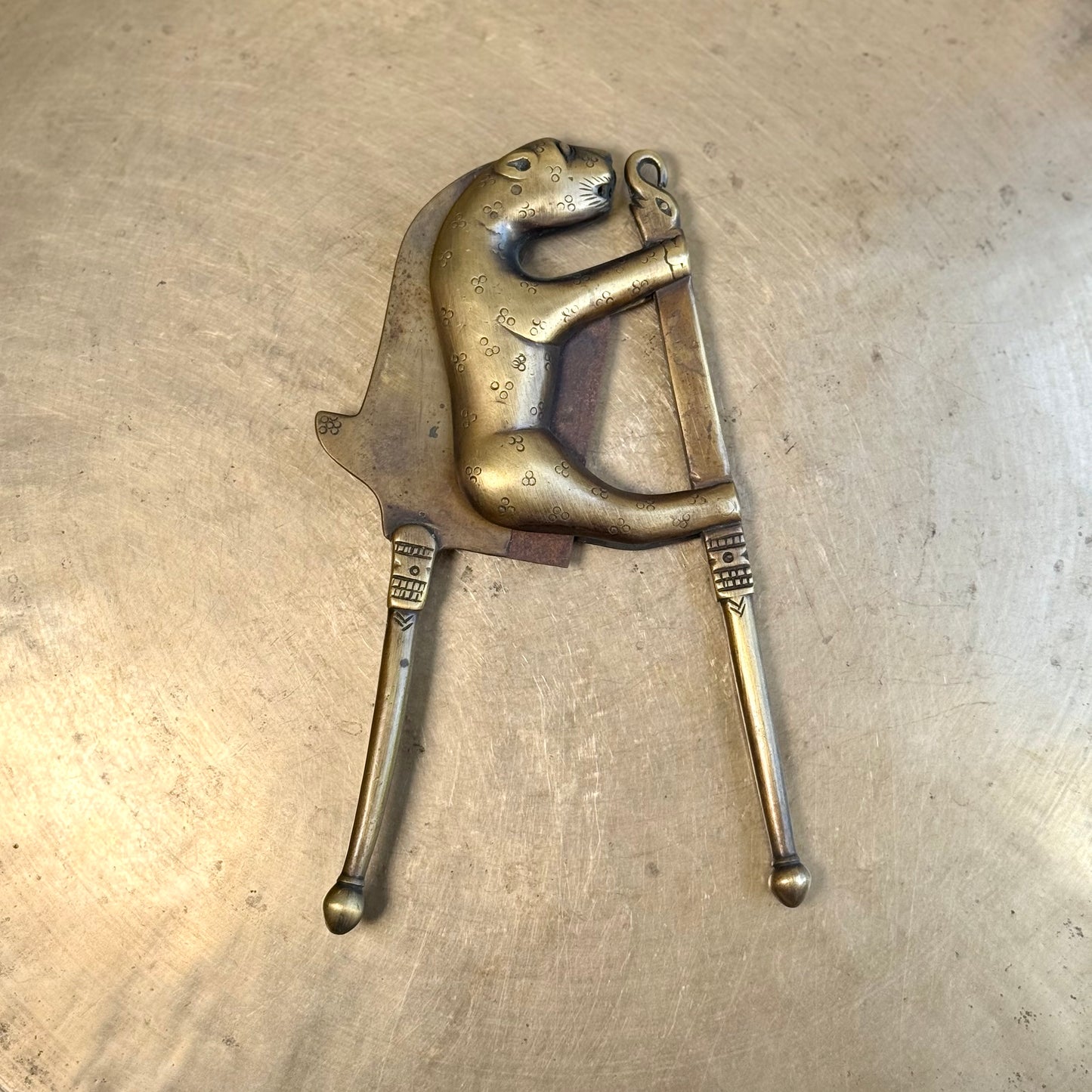 Vintage Brass Tiger Nutcracker