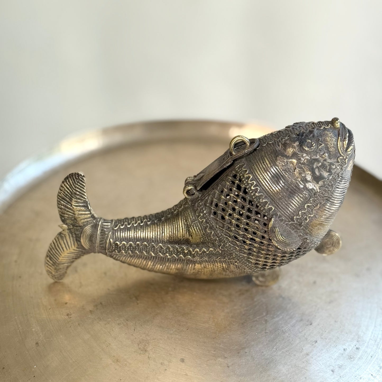 Vintage Dokra Fish-Shaped Box