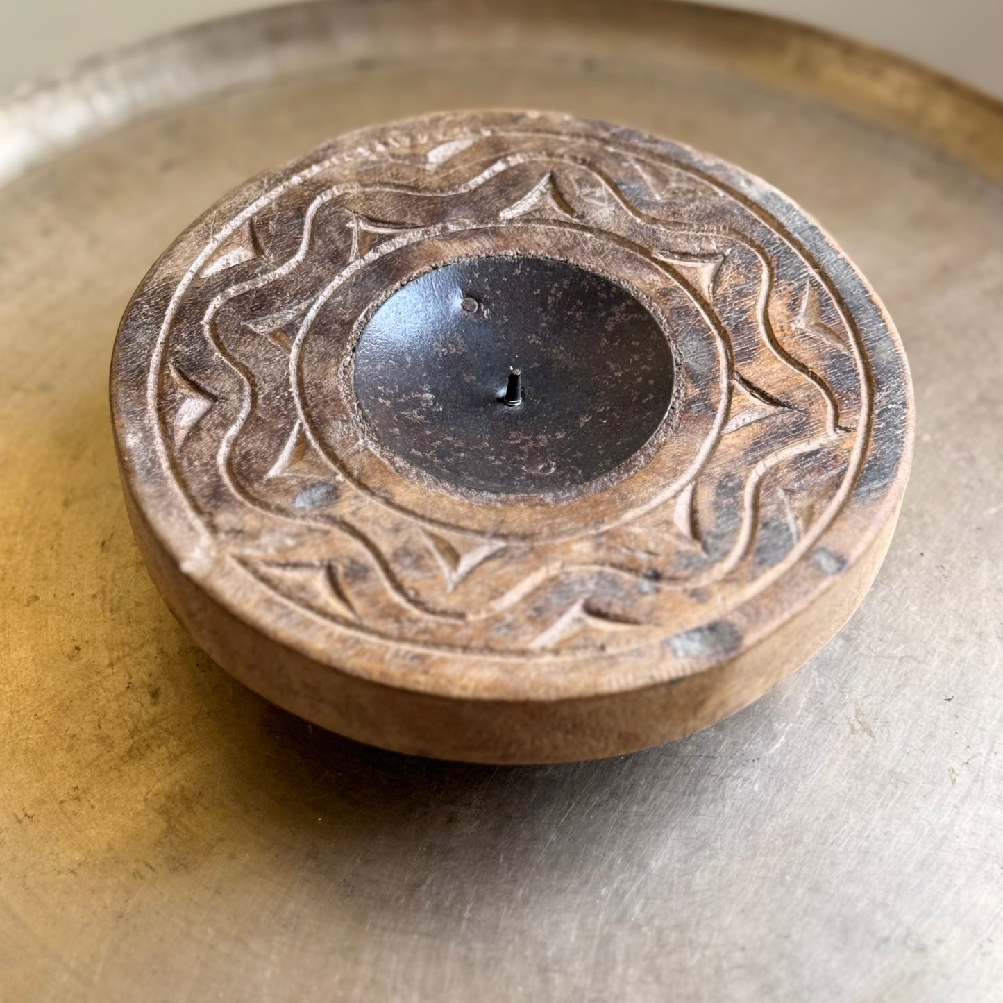 Assorted Old Wood Chowki Candle Stand