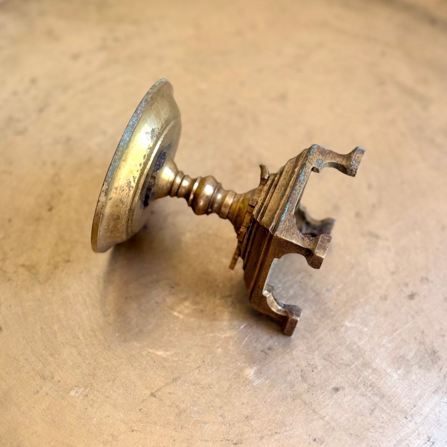 Vintage Miniature Brass Tortoise Pedestal Stand