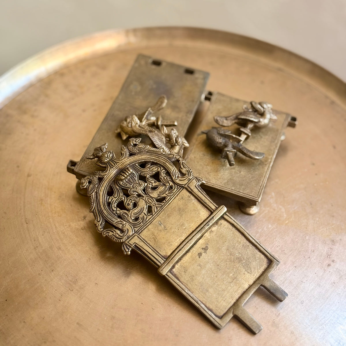 Rare Vintage Brass Singhashan