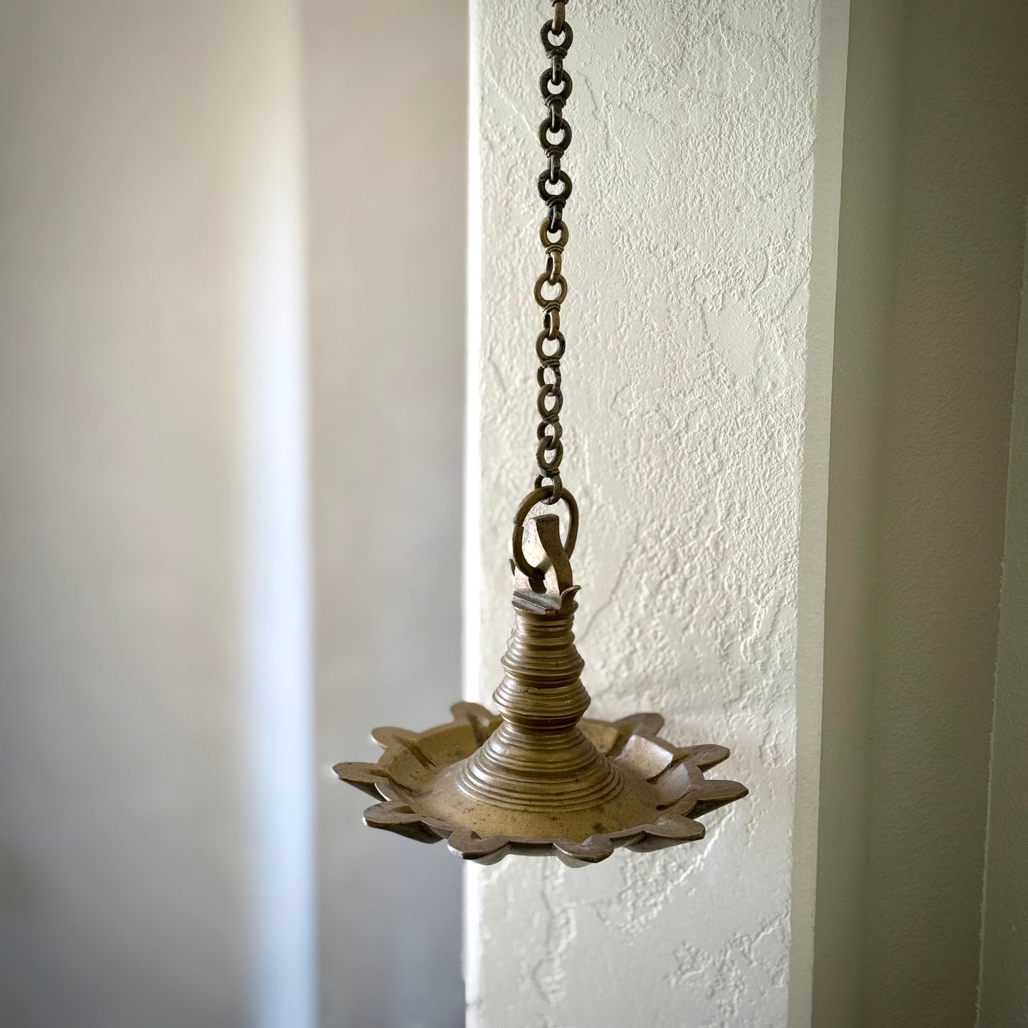 Rare 11-Wick Bronze Hanging Lamp