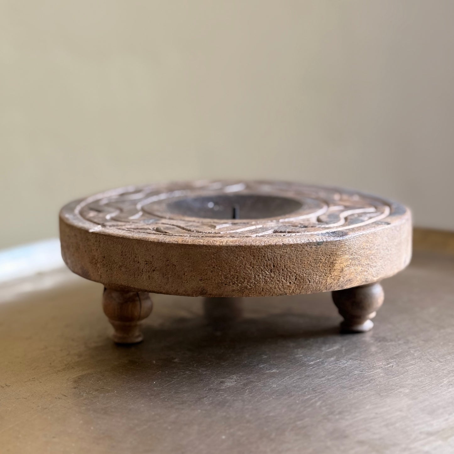 Assorted Old Wood Chowki Candle Stand