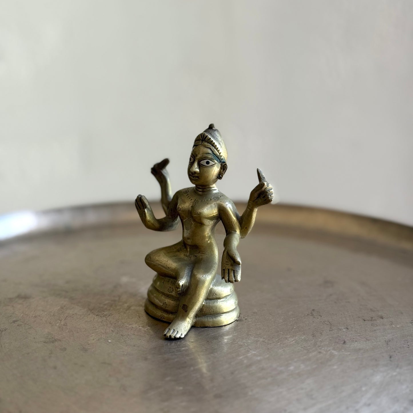 Vintage Orissa-Style Brass Lakshmi