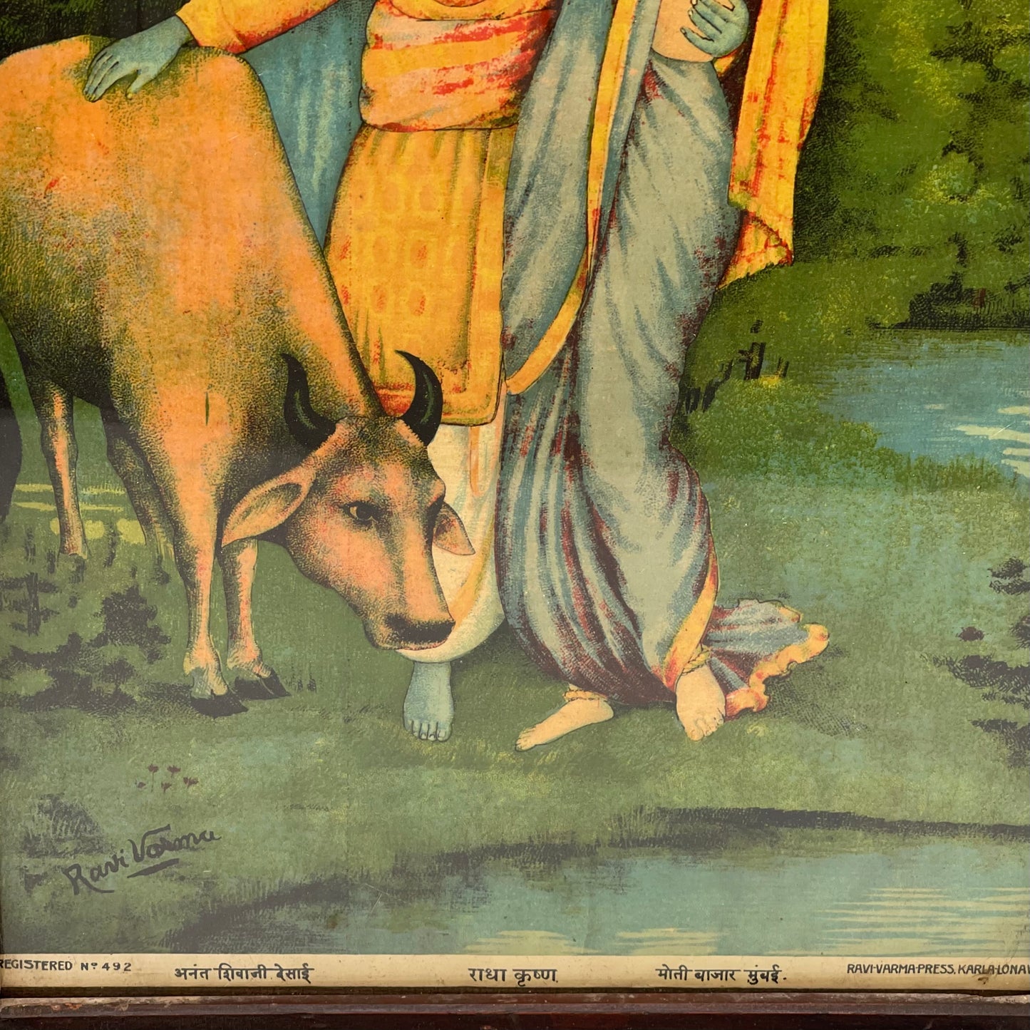 ‘Radha-Krishna’ Raja Ravi Varma Lithograph Print