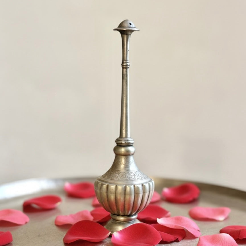 Mughal Style Gulabdani: Hand-Carved Rose Water Ewer