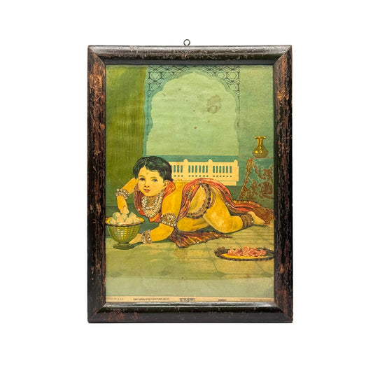 ‘Bal Krishna’ Raja Ravi Varma Lithograph Print