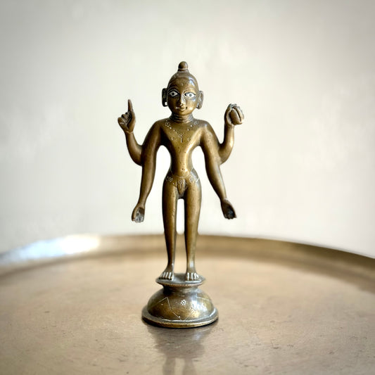 Lord Vishnu-Goddess Lakshmi Pair – Vintage Folk Style Idols