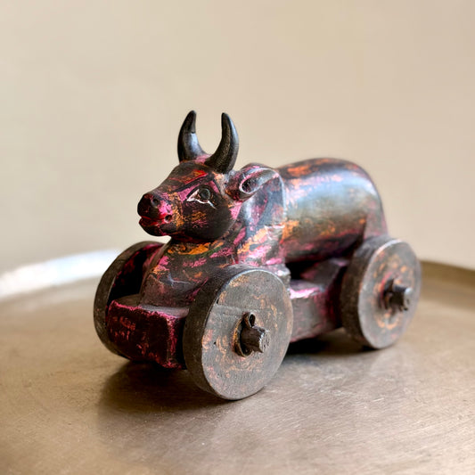 Vintage Wooden Nandi on Wheels
Gujarat, India