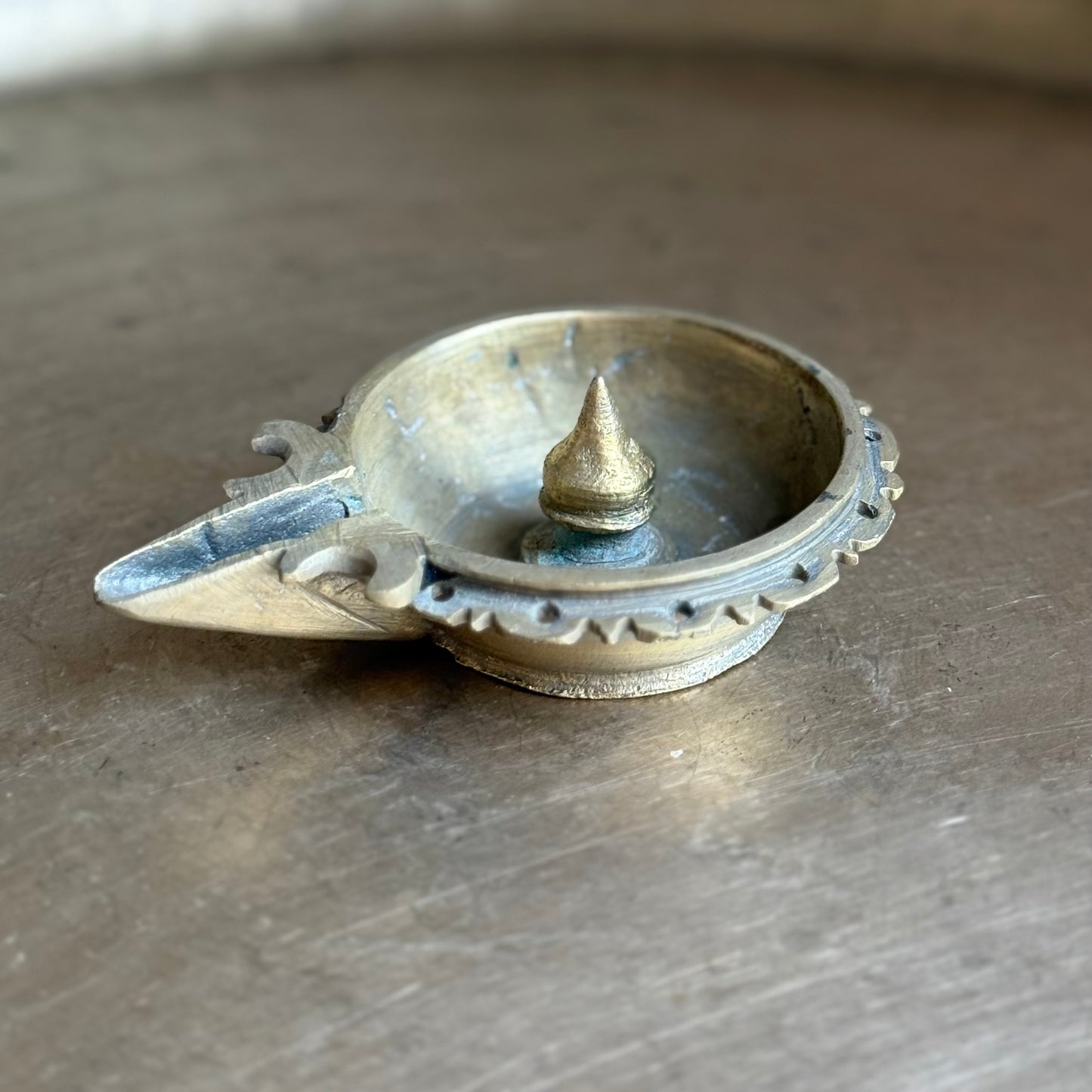 Vintage Brass Shiva Lingam Oil Lamp